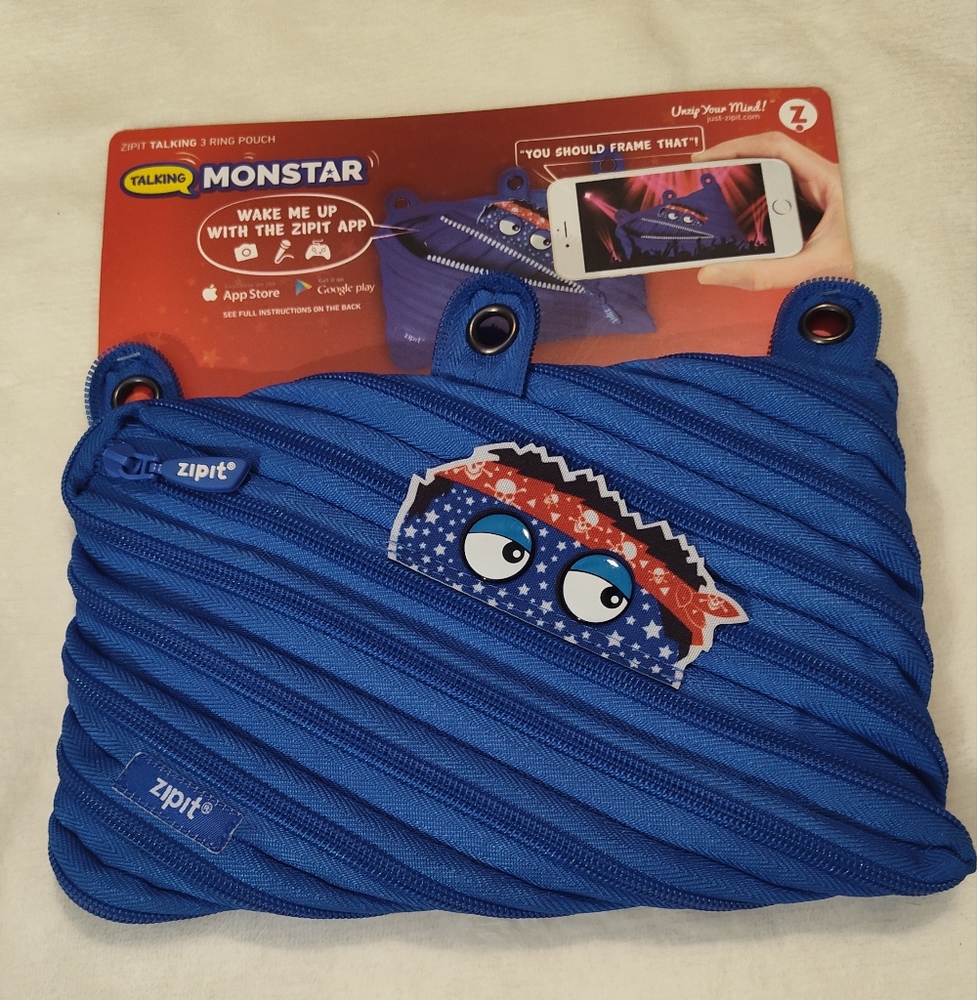 NWT! ZIP-IT Monster Pencil/Pen Pouch